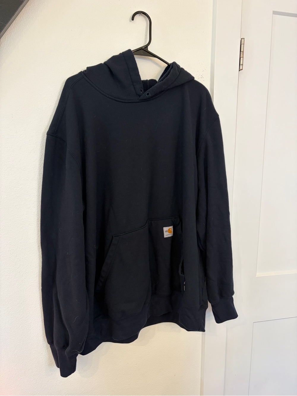 FR Carhartt Men’s Navy Hooded Pullover Sweatshirt